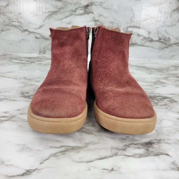 Freshly Picked Burgundy Suede Chelsea Boot Zipper High Top Sneaker - Picture 4 of 5